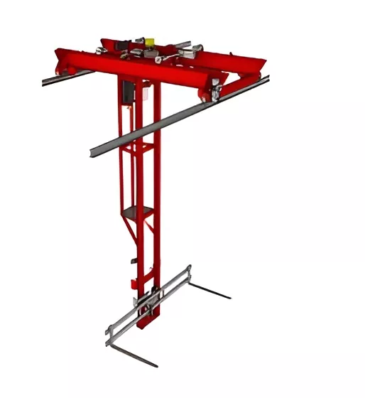 Wide-Load Handling System with Lateral Mast Travel for Narrow Aisles